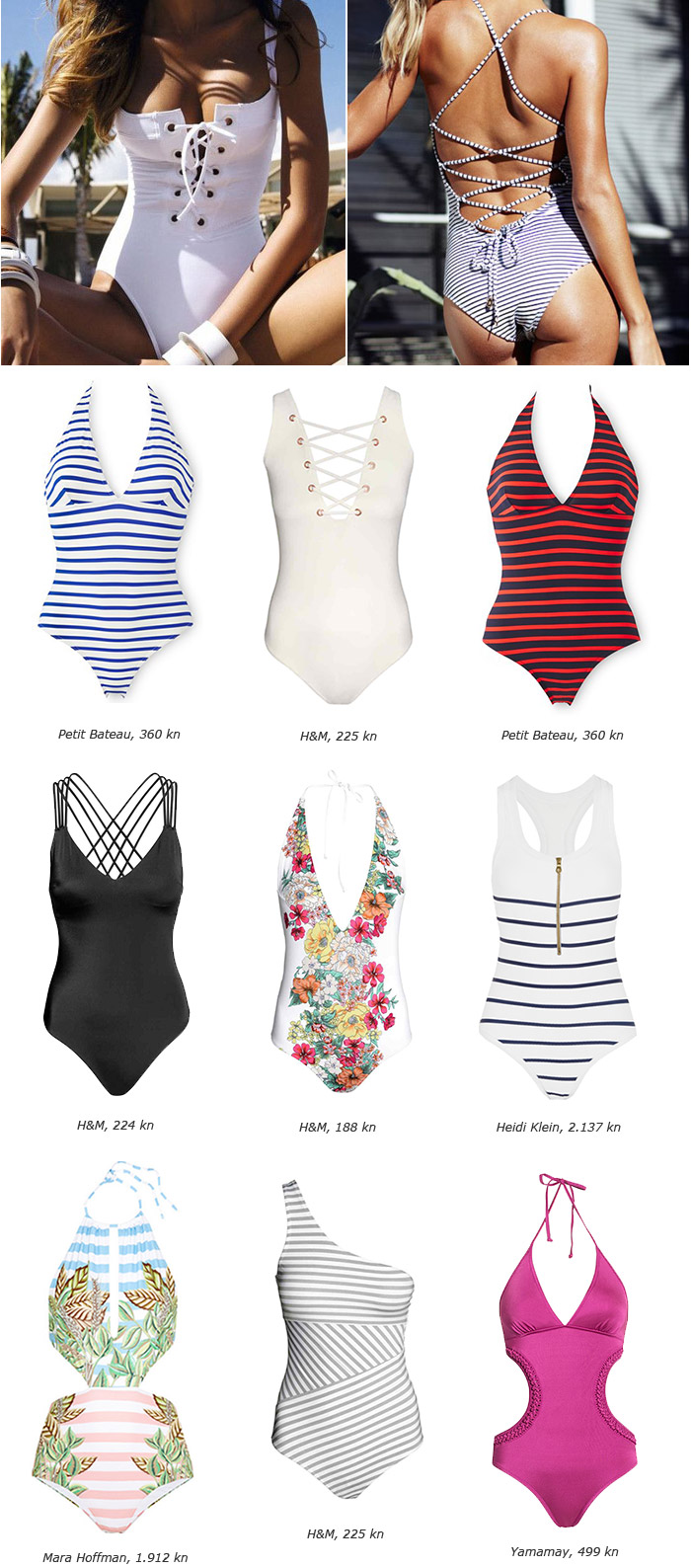stylebook, jednodjelni kupaći kostimi