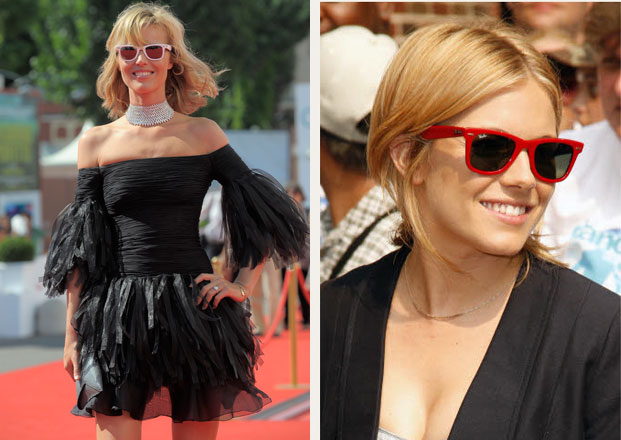 eva herzigova i sienna miller s ray ban wayfarer naočalama