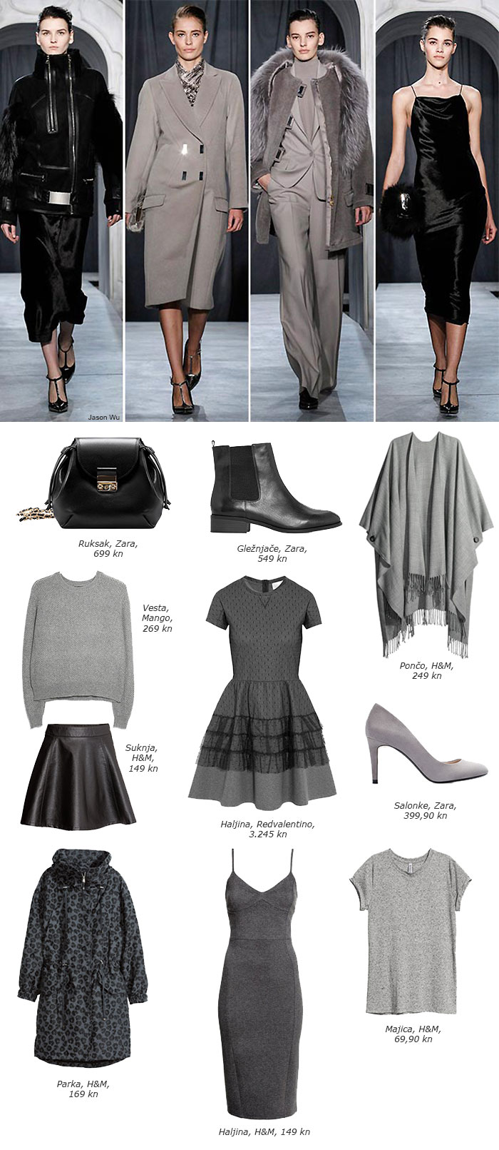 moda jesen 2014, siva i crna